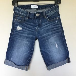 Express Capri Ripped Jean Shorts NWOT